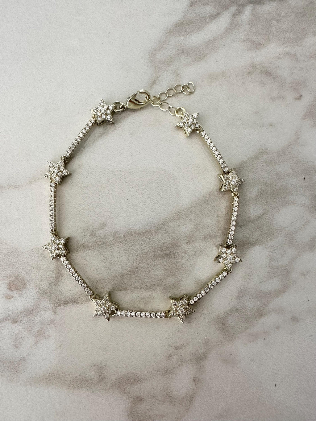18k yellow gold filled CZ Star Chain Bracelet, Dainty Bracelet, CZ Star bracelet