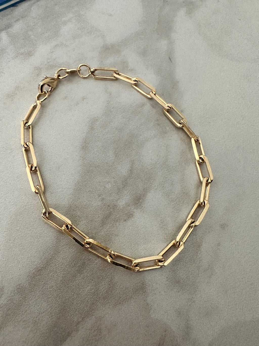 Gold Paperclip Chain Bracelet: 18k Gold Filled, Dainty Layering