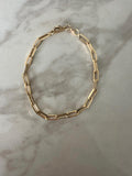 Gold Paperclip Chain Bracelet: 18k Gold Filled, Dainty Layering