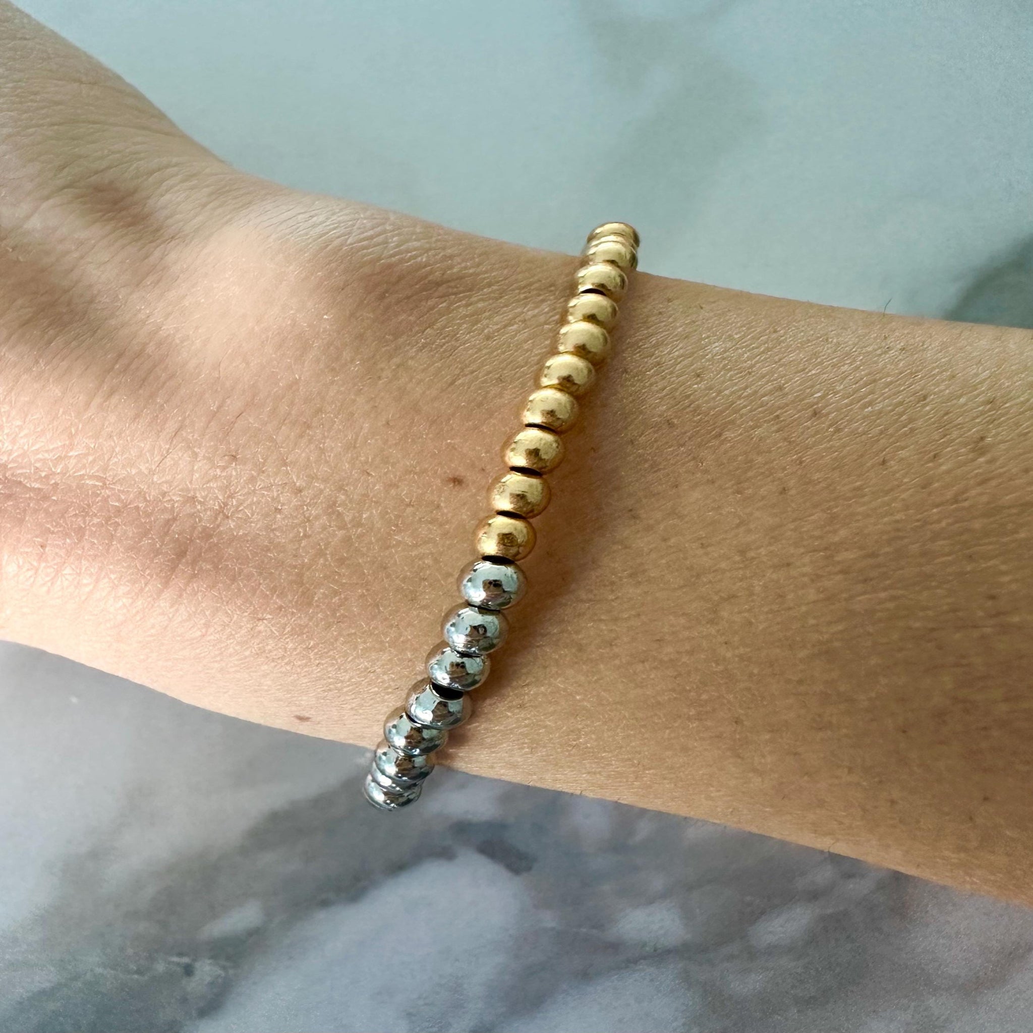 Two Tone Beaded Bracelet
