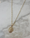 18k Gold Filled Lady of Guadalupe Necklace, Religious Jewelry