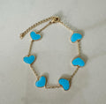 18k gold filled Enamel Light Blue Heart Chain Bracelet, Dainty Bracelet Valentines Day