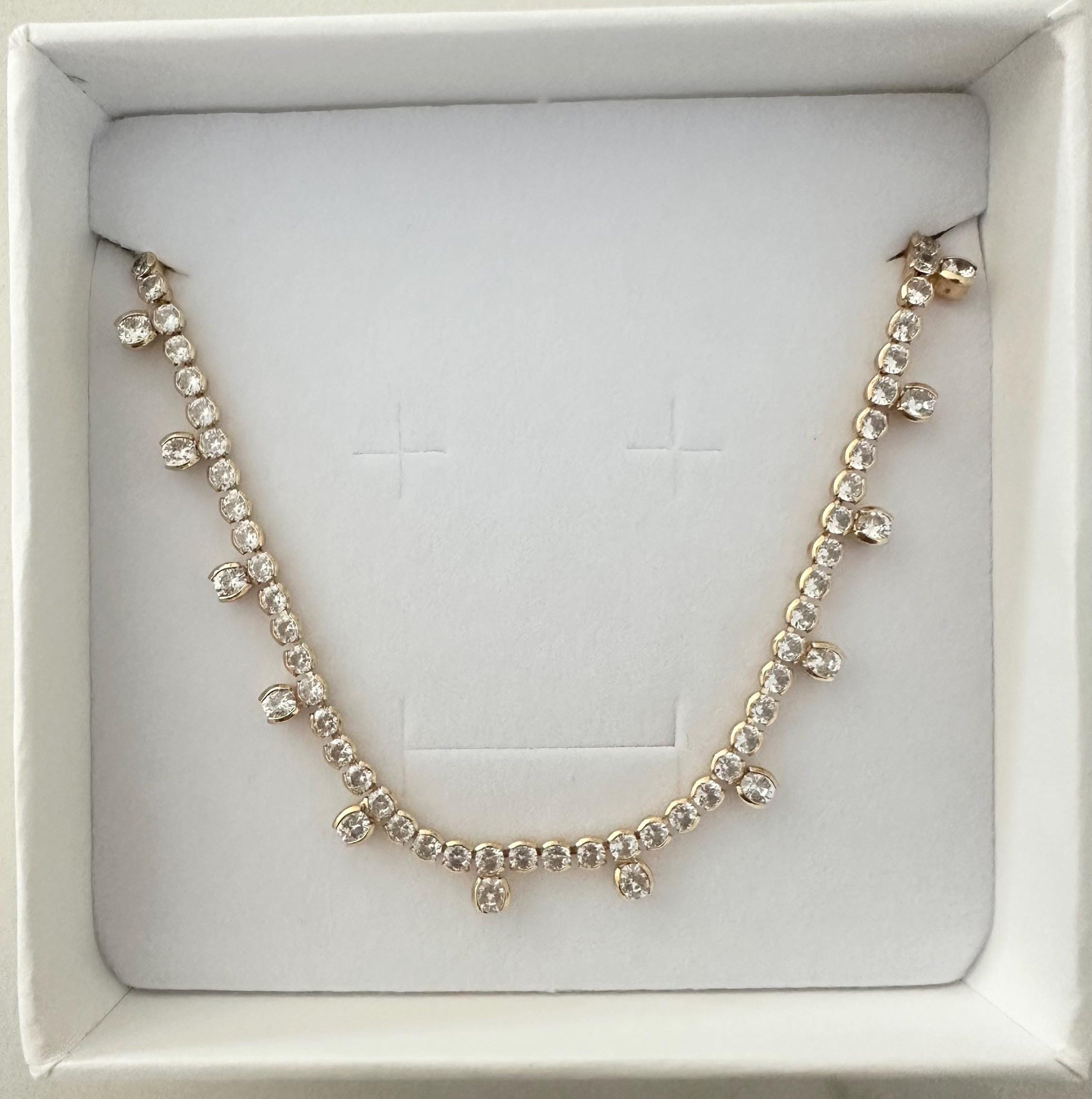Round Clear CZ Tennis Necklace