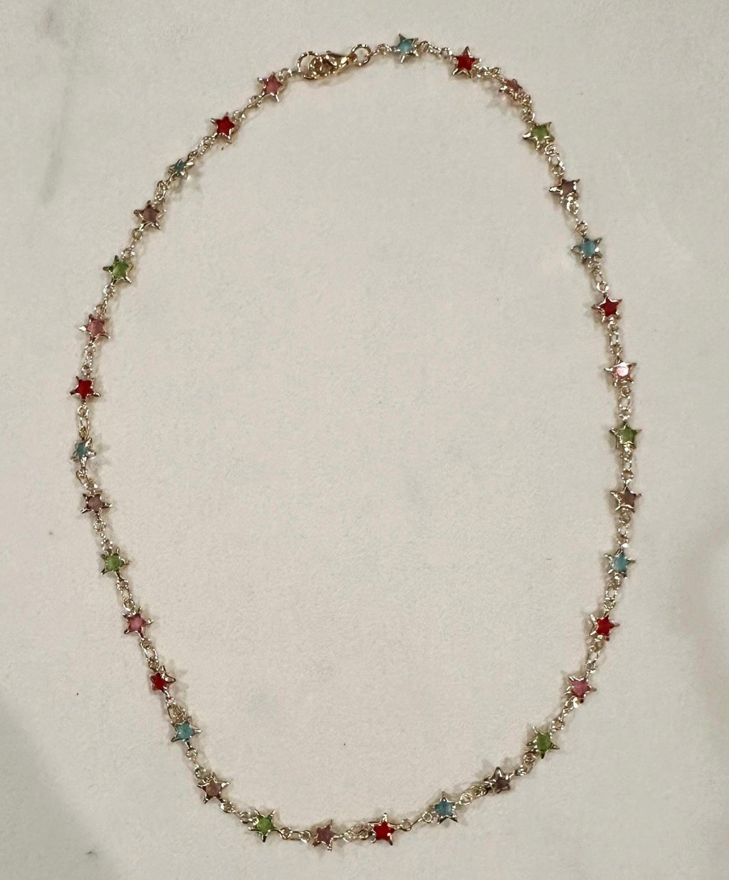 Bright Rainbow Multicolored Star Necklace