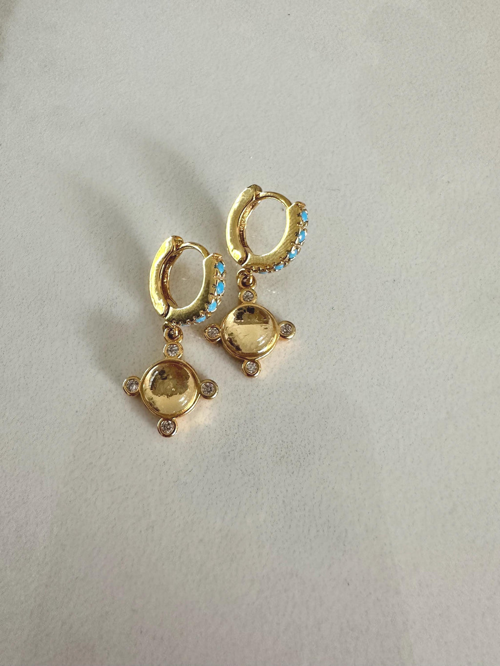 Turquoise Huggie Earrings
