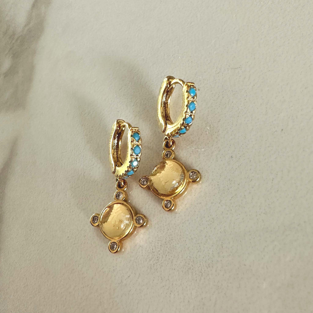 Turquoise Huggie Earrings