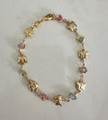 18k gold filled Multicolored Butterfly Chain Bracelet, Dainty Bracelet