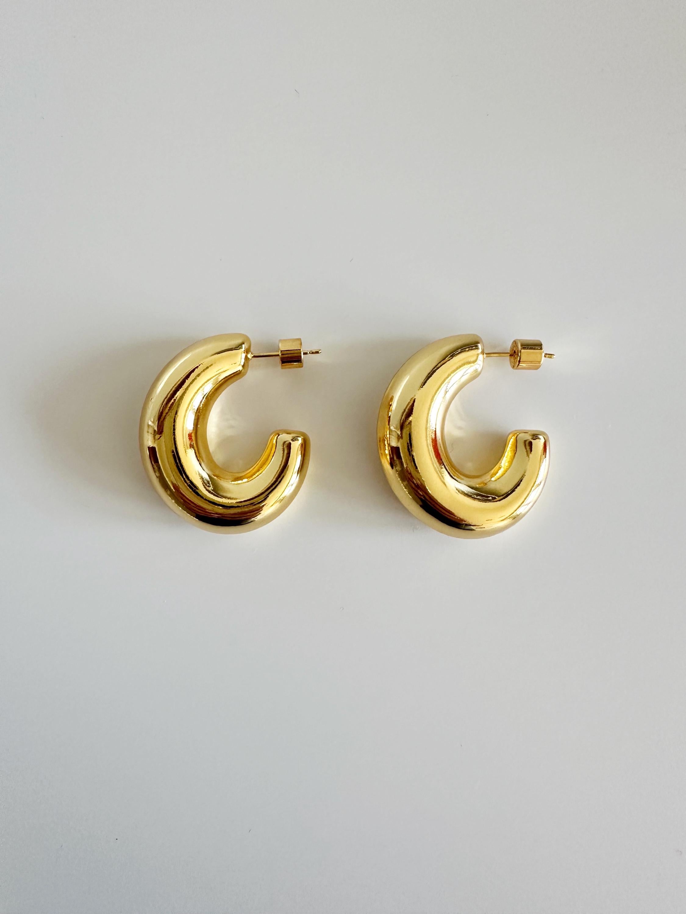 Chunky Gold Hoop Earrings