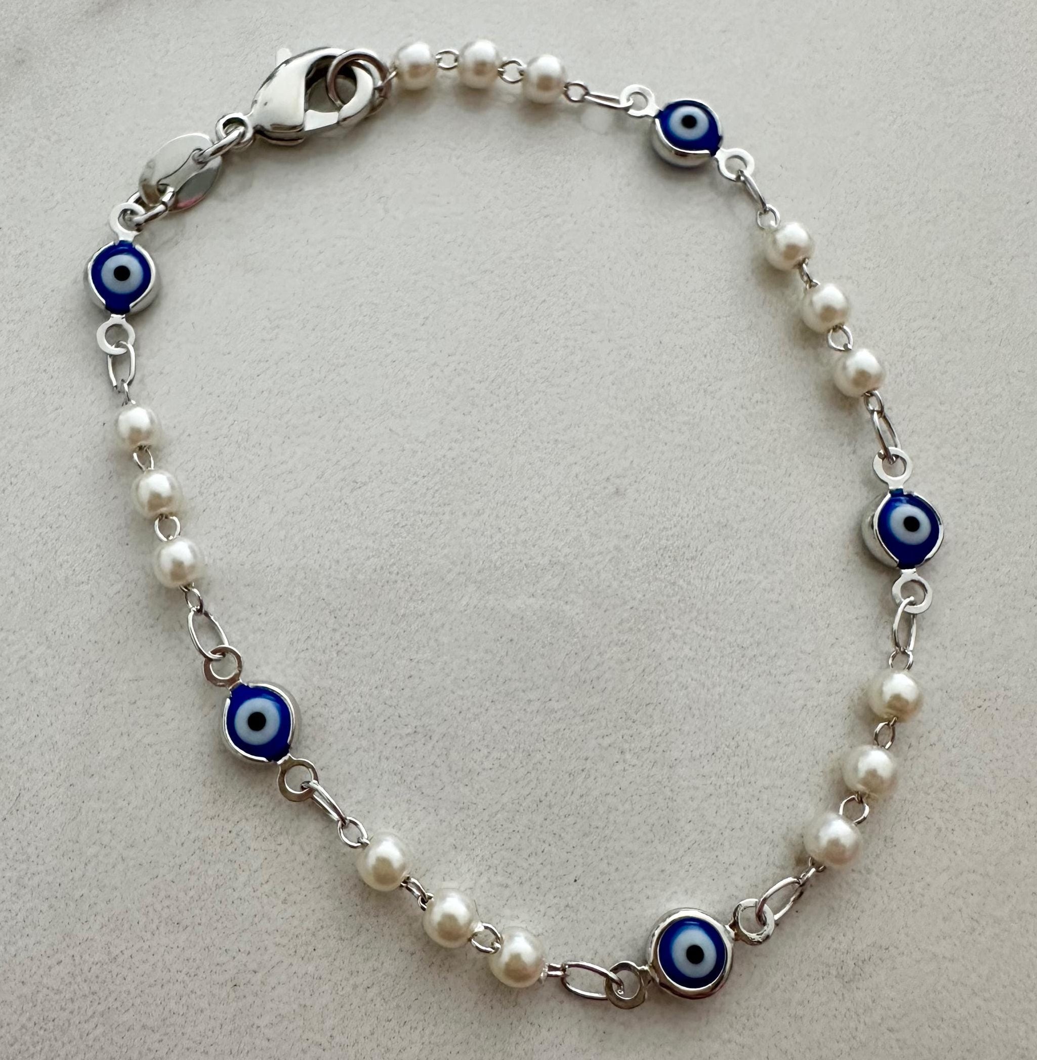 Navy Blue Evil Eye Bracelet
