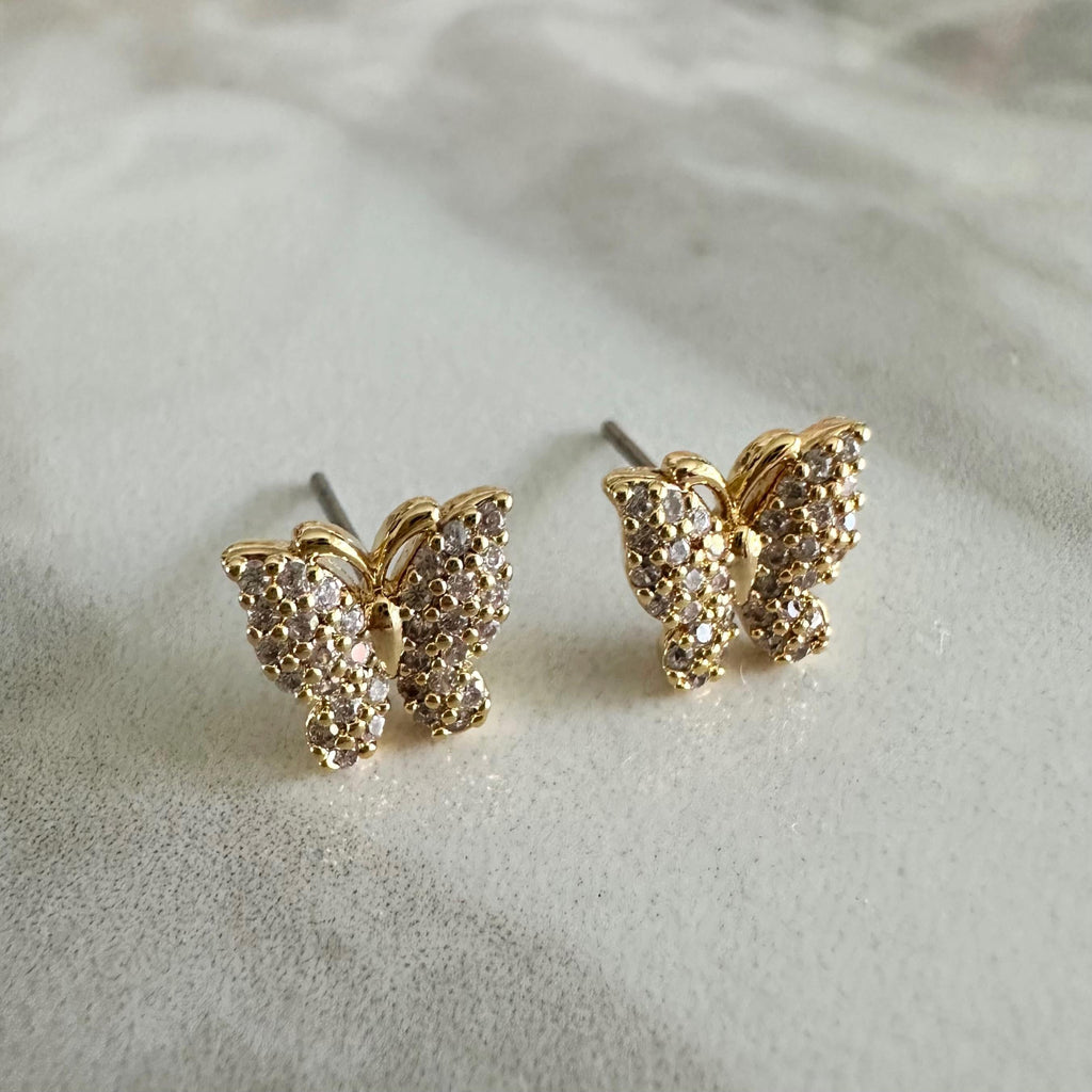 Butterfly CZ Stud Earrings