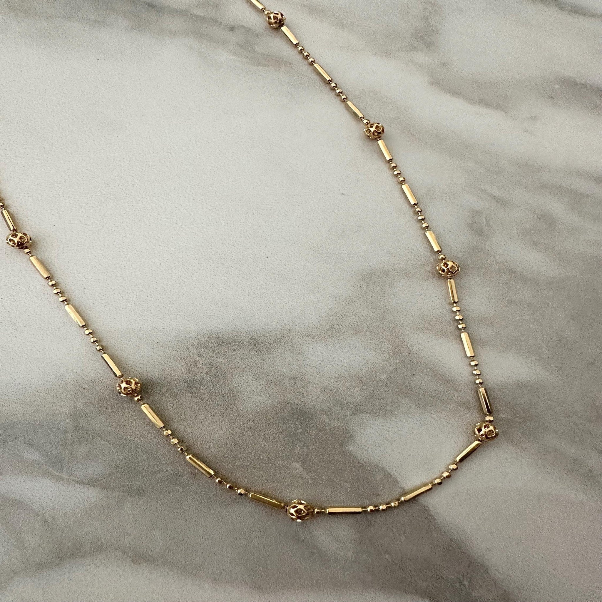 18k Gold Filled Ball Chain Necklace