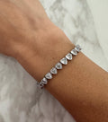 CZ Heart Tennis Bracelet: 18k White Gold Filled, Hypoallergenic Valentines Day