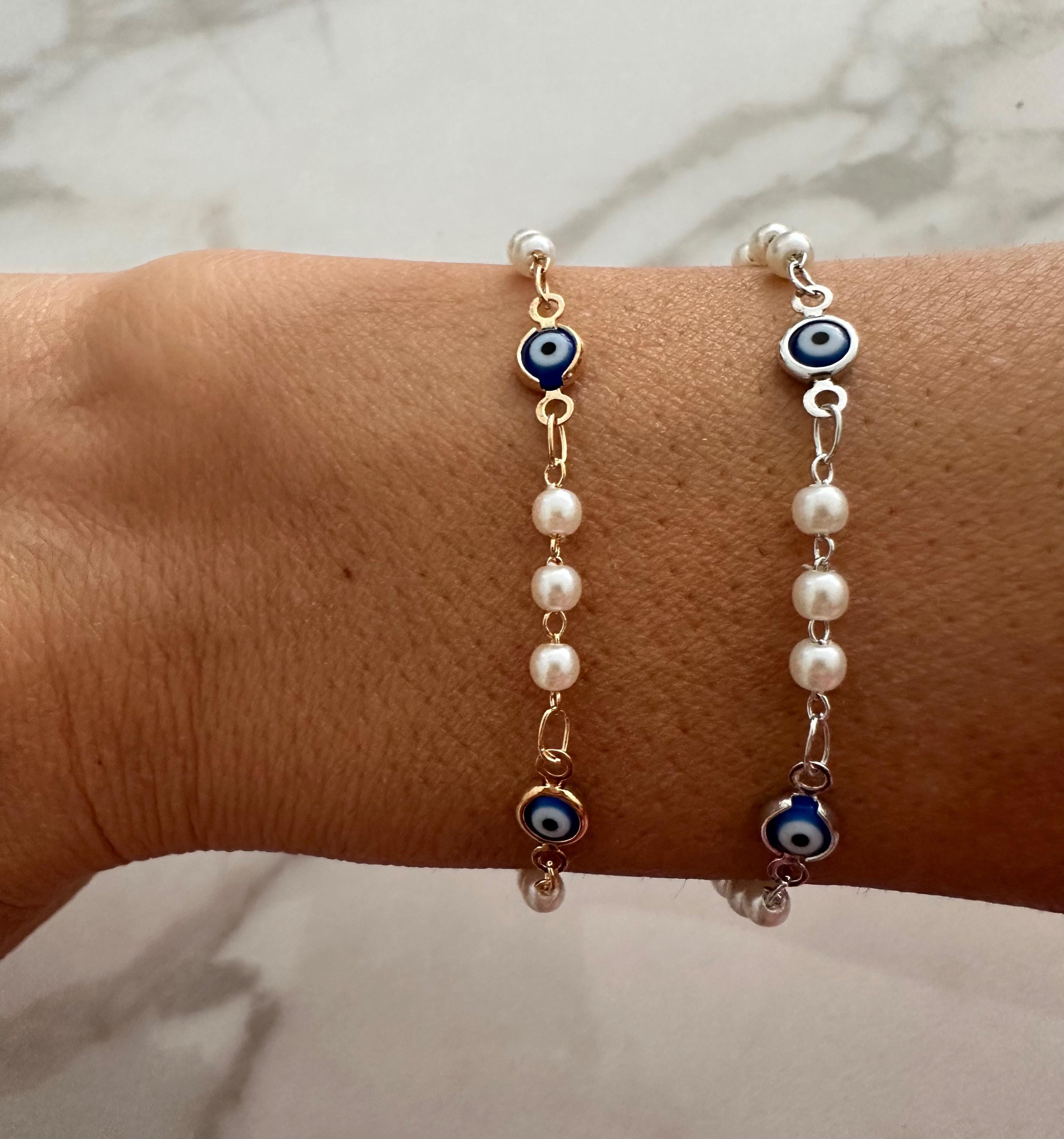 Navy Blue Evil Eye Bracelet
