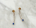18k Gold Filled CZ Drop Earrings: Royal Blue Crystal Dangle
