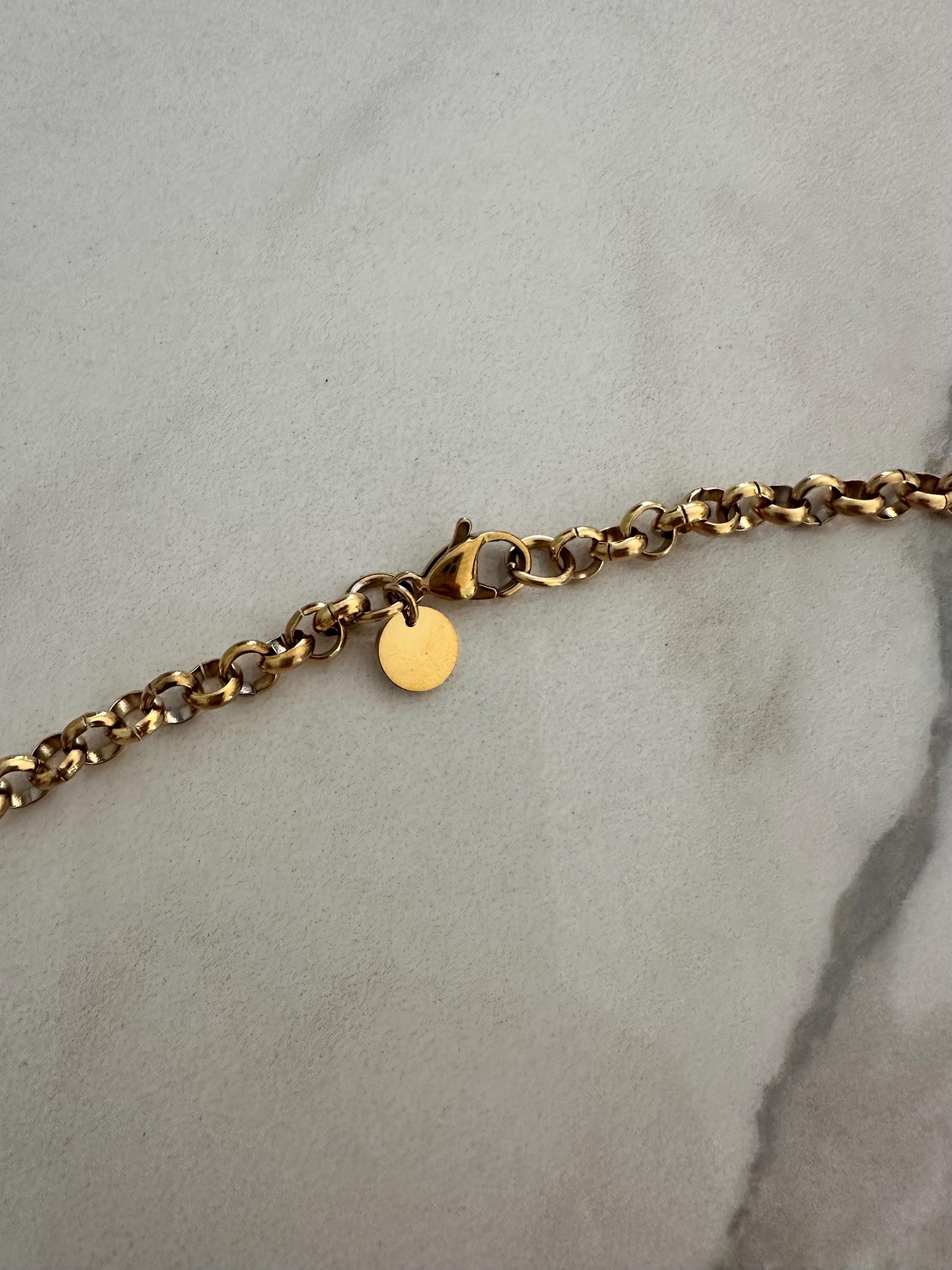 Gold Rolo Chunky Chain T-Bar Layering Necklace