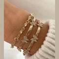 18k Gold Filled Butterfly CZ Bracelet: Charm Bracelet