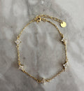 Gold Clover CZ Chain Bracelet