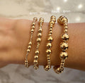 18k gold filled trio beaded stretch Bracelet