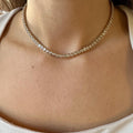 Round CZ Tennis Choker Necklace