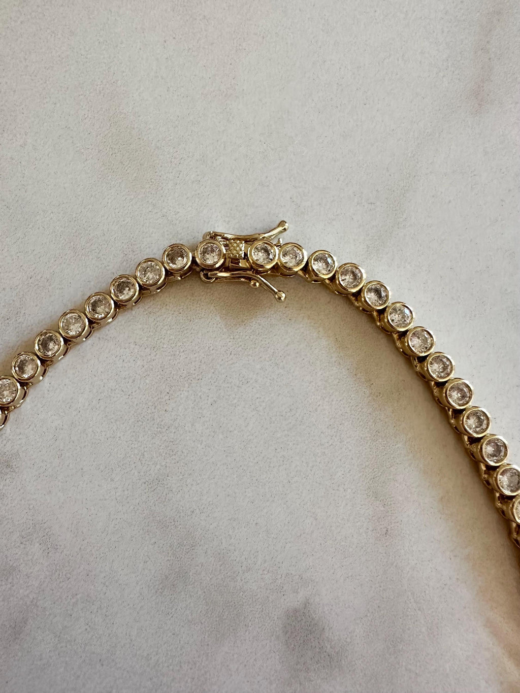 Round CZ Tennis Choker Necklace