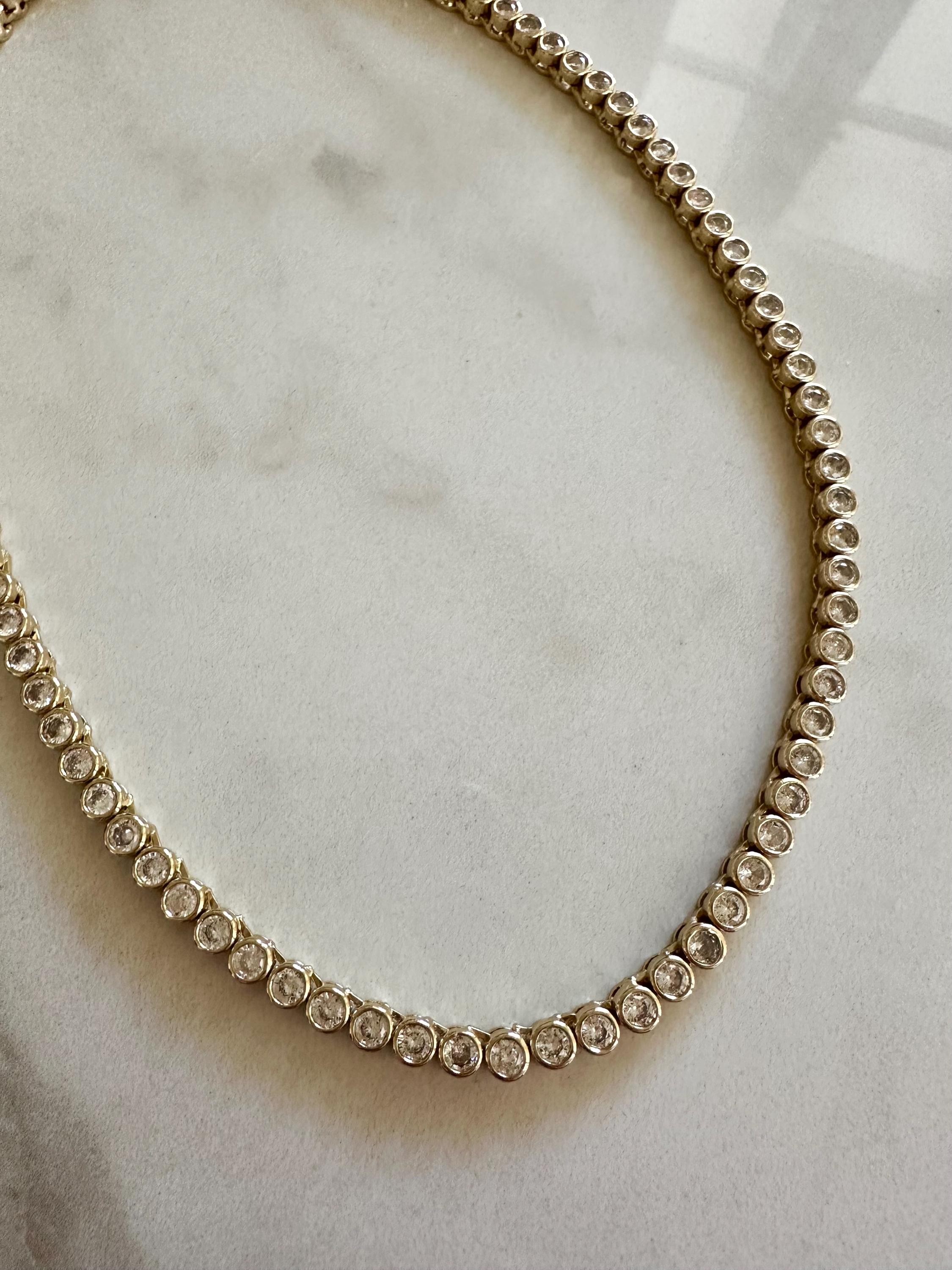 Round CZ Tennis Choker Necklace
