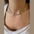 18k Gold Filled CZ Heart Tennis Choker Necklace Valentines Day