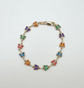 18k gold filled Rainbow Butterfly Charm Bracelet, Dainty Bracelet