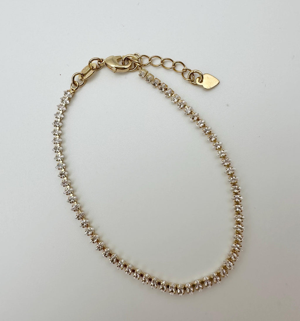 18k Gold Filled Clear CZ Marquise Bracelet