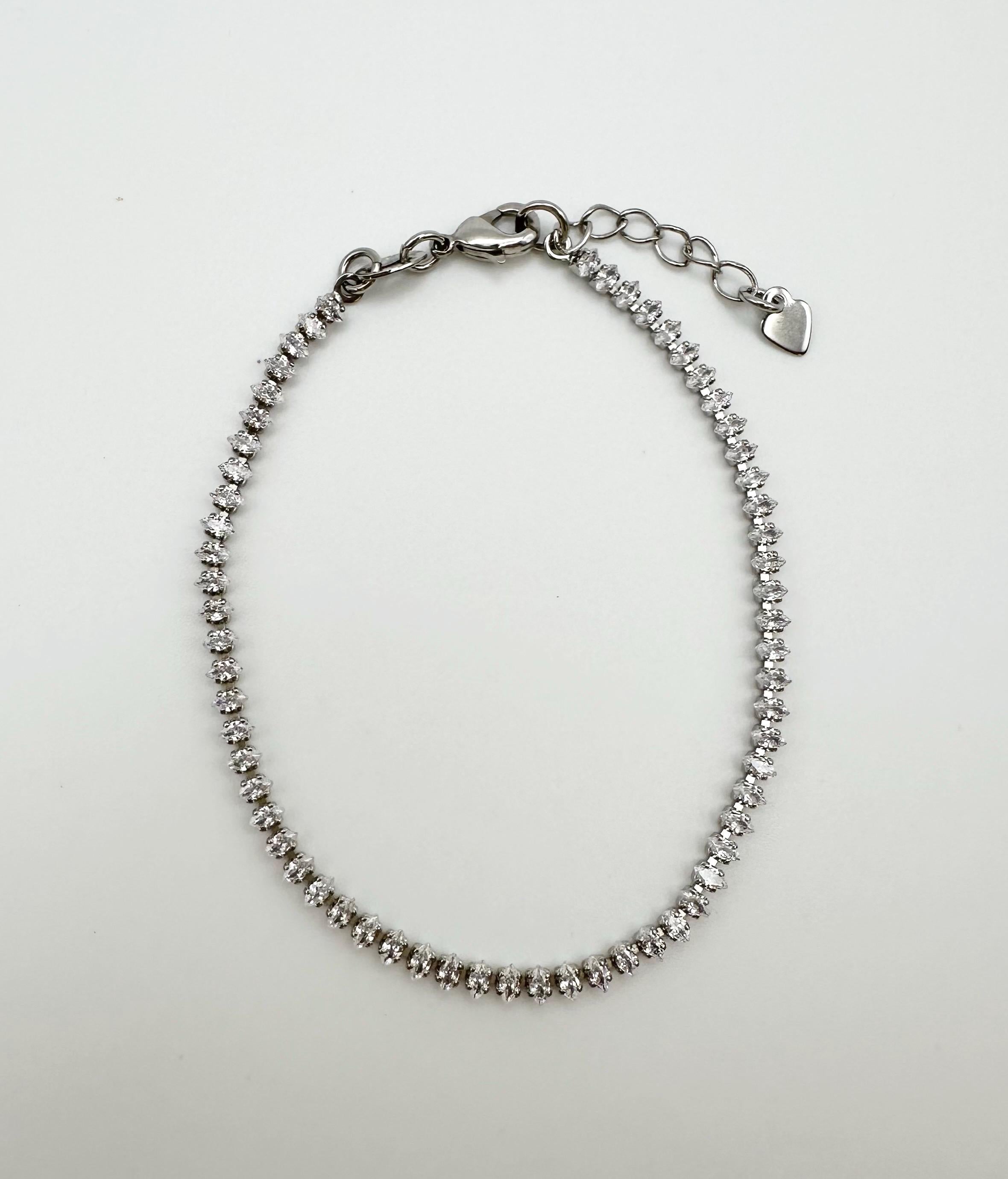 18k Gold Filled Clear CZ Marquise Bracelet