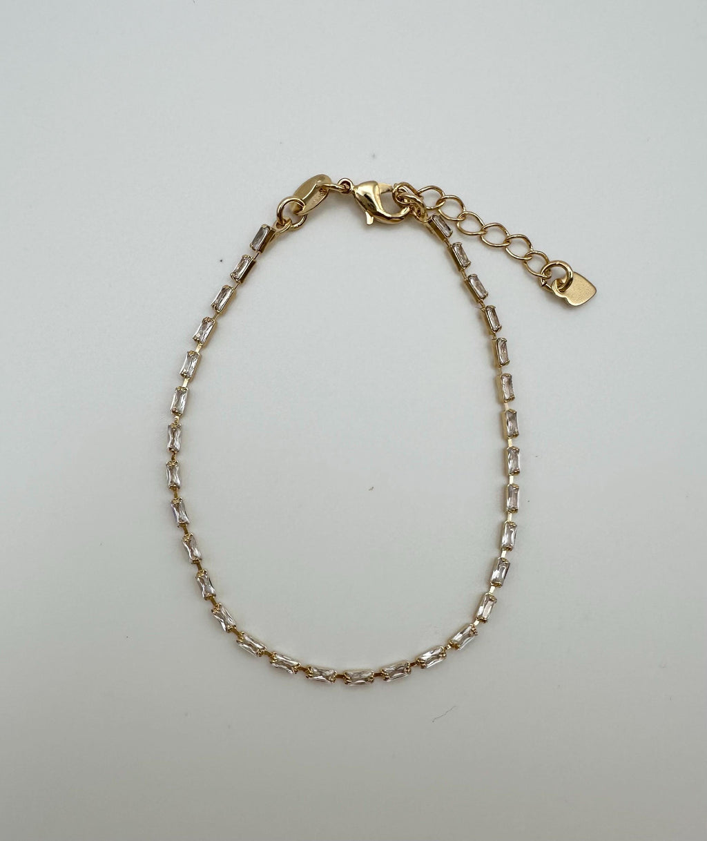 18k Gold Filled Clear CZ Rectangle Bracelet