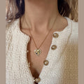 Gold Heart Necklace, Multicolored CZ Gemstone, Statement Jewelry
