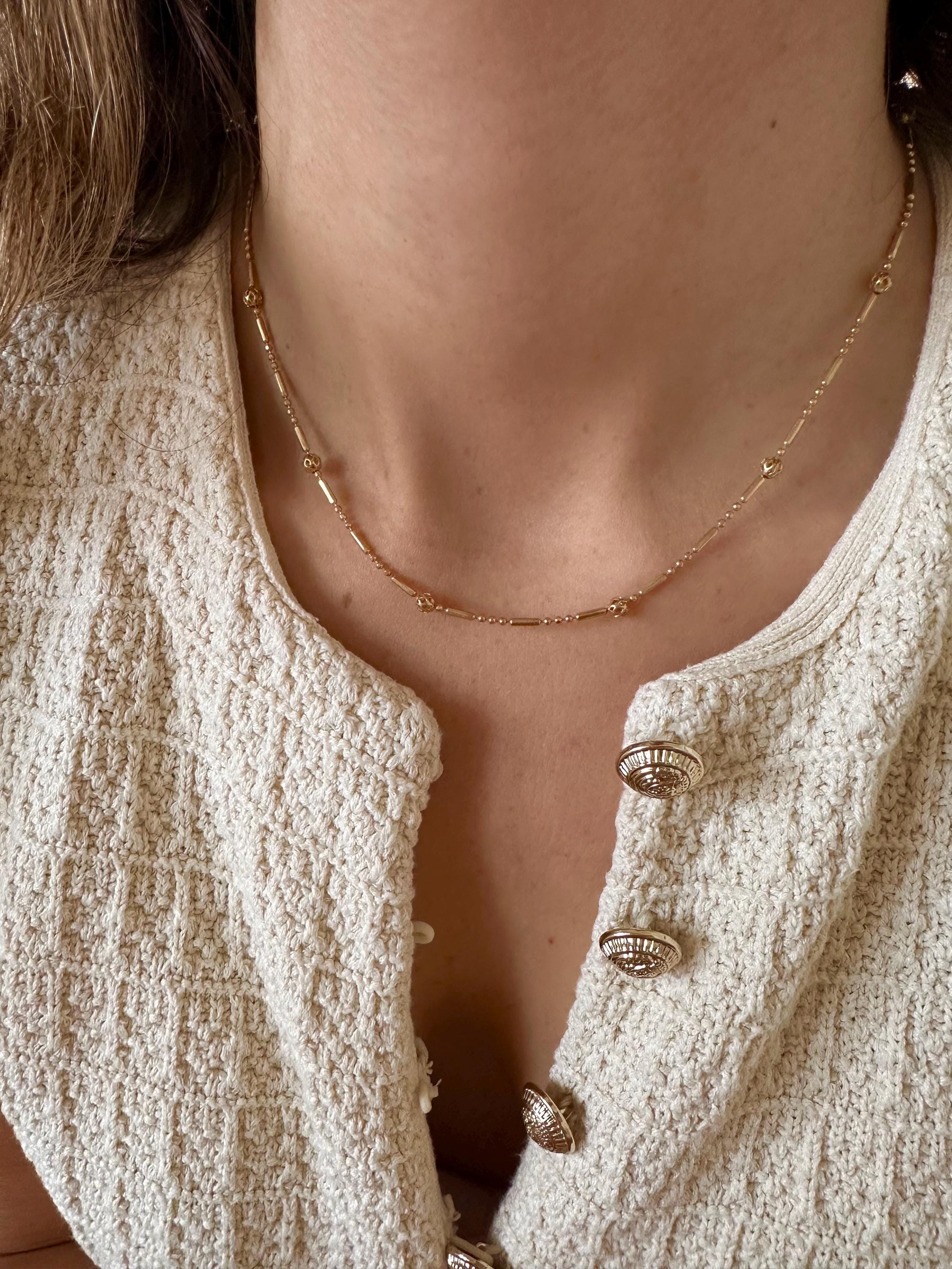 18k Gold Filled Ball Chain Necklace
