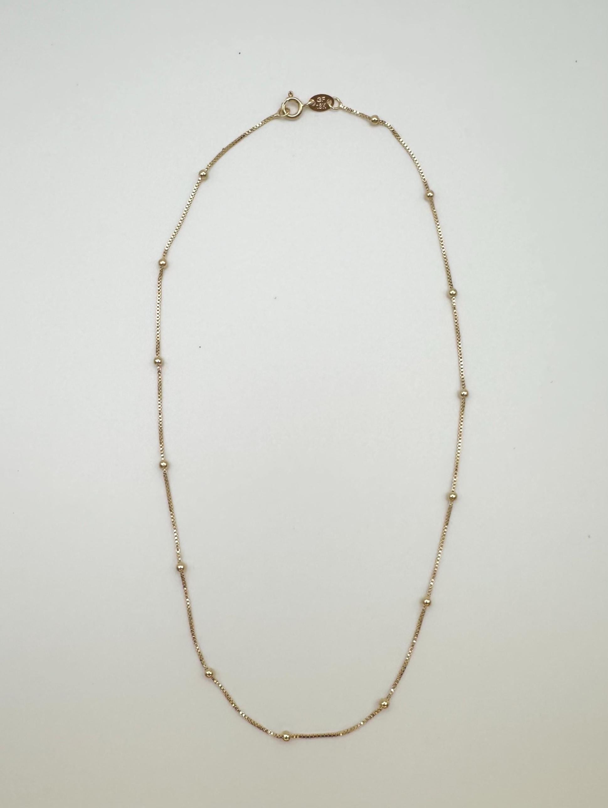 Gold Dainty Box Chain Necklace: Layering Necklace