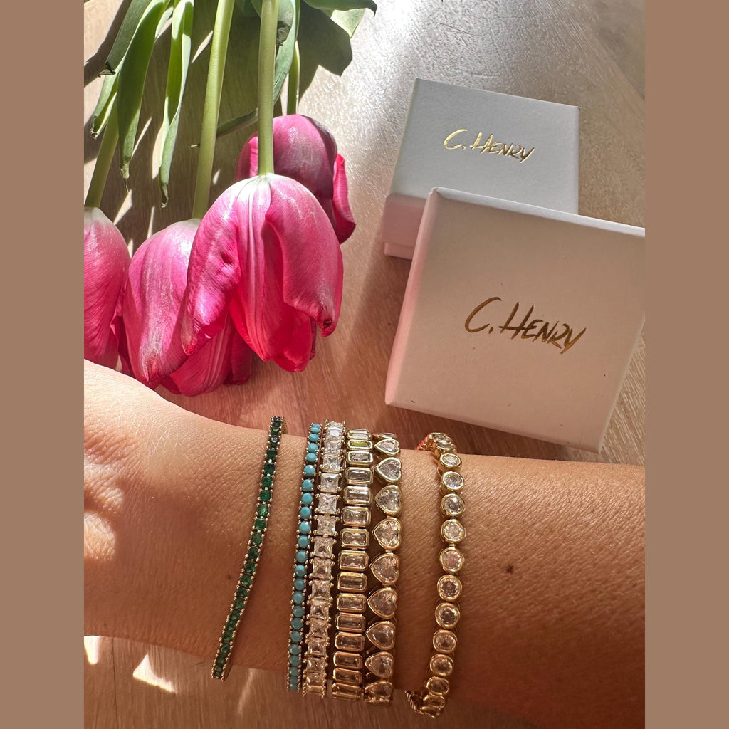 18k Gold Filled CZ Round Cut Tennis Bracelet