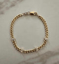 18k Gold Filled Zircon Curb Chain Bracelet