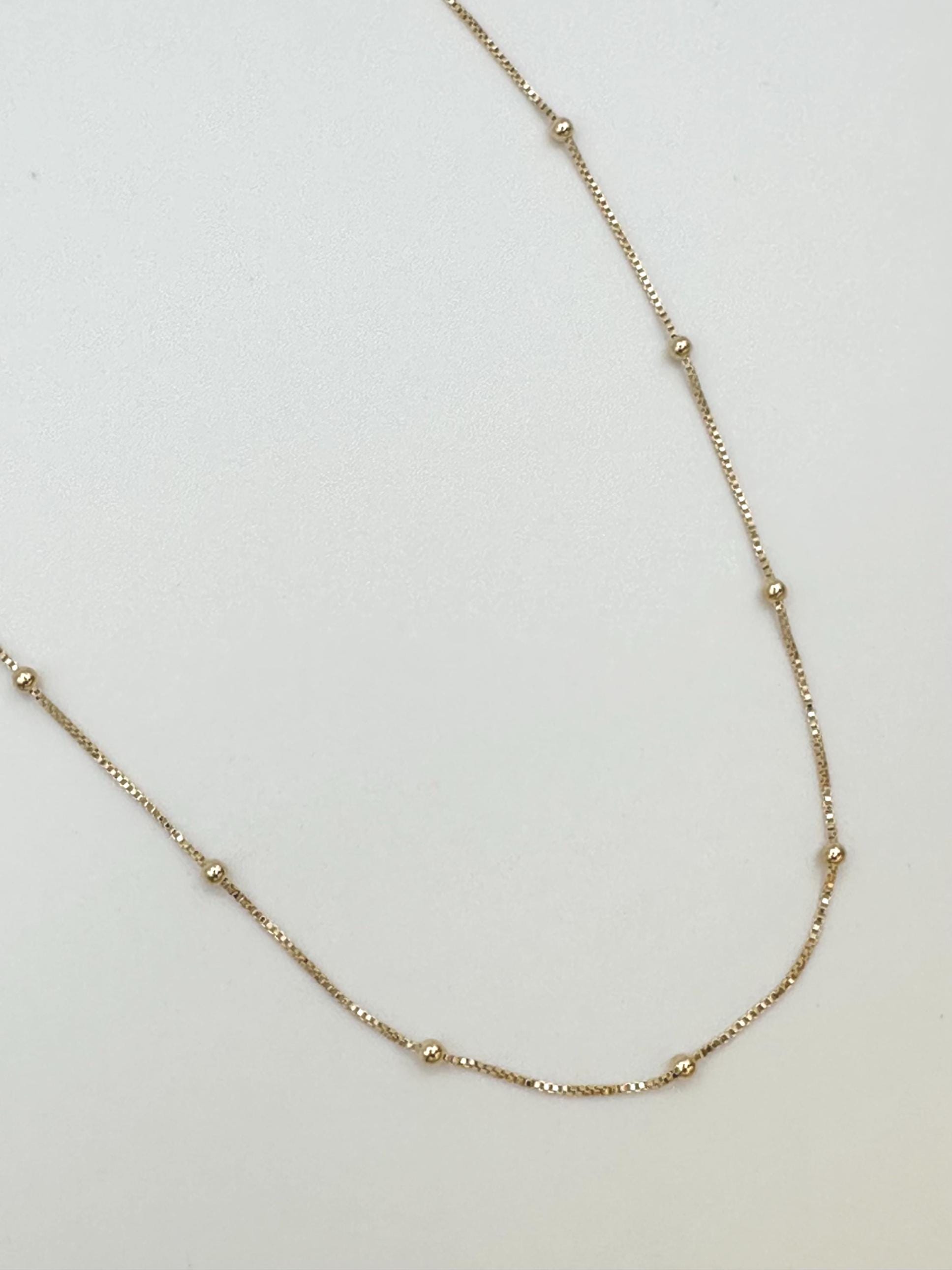 Gold Dainty Box Chain Necklace: Layering Necklace