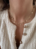 Gold Stars and CZ Charm Necklace-Star Necklace, Statement Jewelry, Gold charm Necklace
